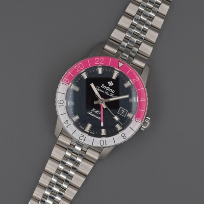 Zodiac Super Sea Wolf GMT ZO9416 40mm Full Set 2024 Pink White Steel