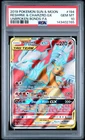 2019 POKEMON SUN & MOON UNBROKEN BONDS FULL ART/RESHIRAM & CHARIZARD GX PSA 10