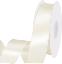 Ivory Ribbon 1 Inch 30 Yards Double Faced Cream Satin Ribbon for Crafts Gift Wra