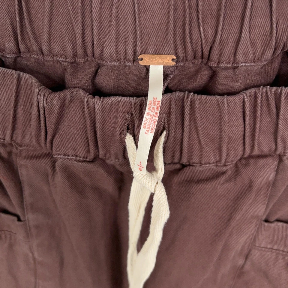 Pantalones Free People Mujer Extra Grandes Marrón Pierna Ancha Sueltos Calle Boho Informales Foto 4 de 4