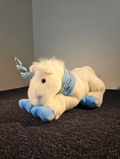 Animal Alley Unicorn Plush Blue Sequin Collar Horn Vintage 2000 Commonwealth 15"