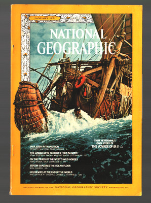 National Geographic January 1971 Java Indonesia/Florida Lower Keys/Voyage RA II