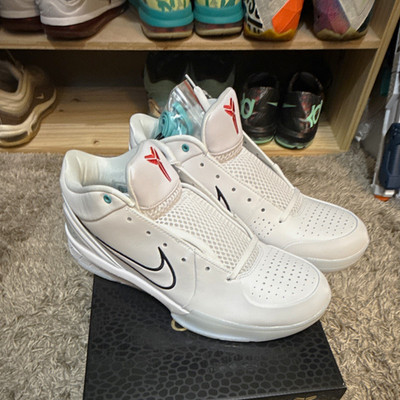 Nike Kobe 4 White Low Top Basketball Sneaker Men s New w/ Box