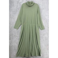 Lands End Dress Womens Size 3X Turtleneck Modest Maxi Soft Knit Prairie Pockets