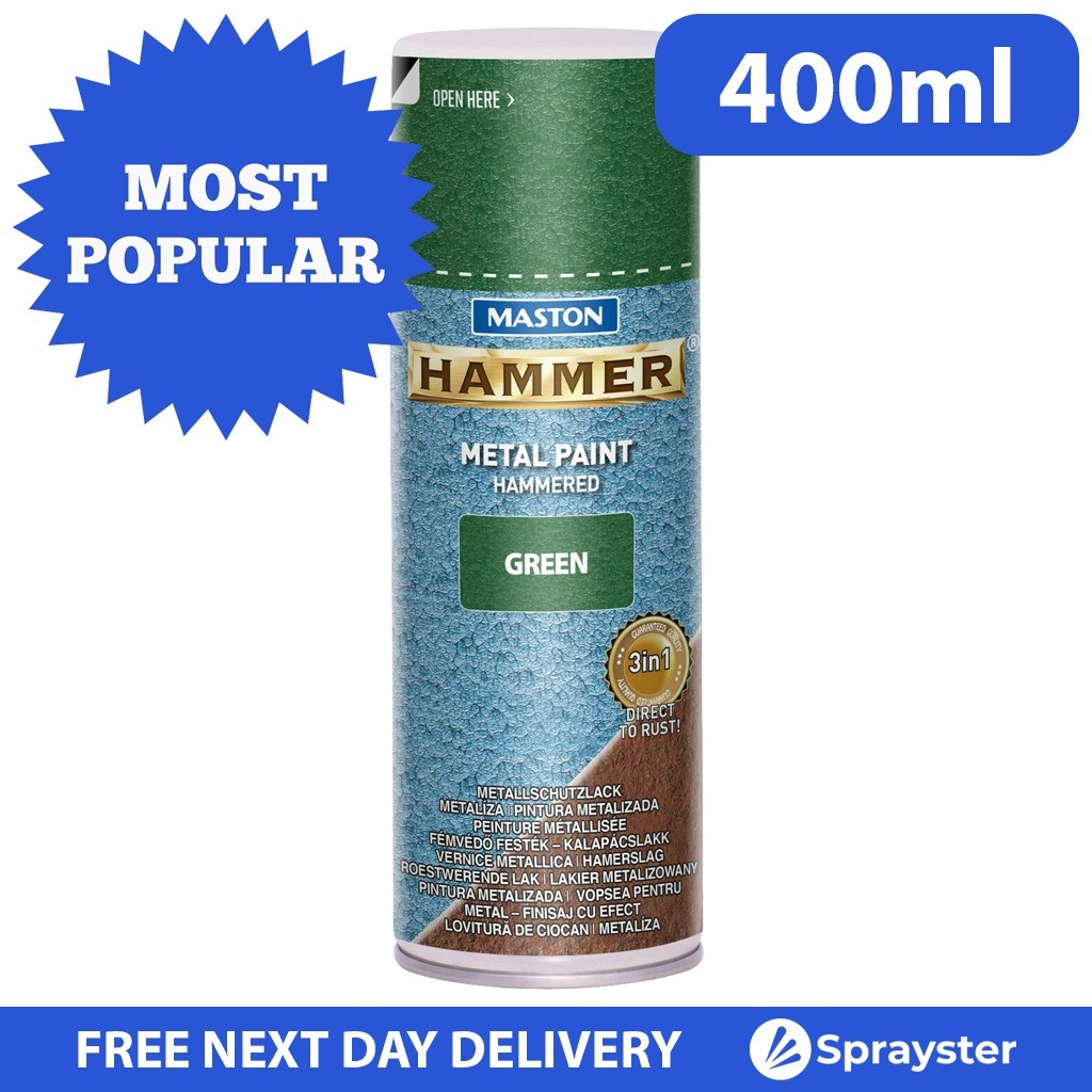 Maston Spray Paint Hammer Hammered Green 400Ml - Image 3
