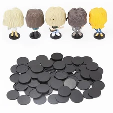 56PCS Figure Stand Base with 120PCS Adhesive for Fuko Pop, 1.57 Inch Black Ro...