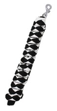 10' ft Horse Halter Lead Rope Heavy Duty 3/4 Dia Panic Snap Black White 60526CH