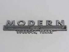 VTG Modern Chevrolet Lubbock Texas Metal Dealership Badge Tag Emblem Gas TX Oil