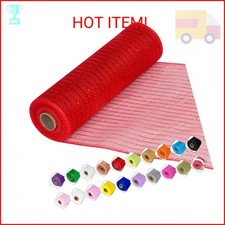 Deco Mesh Ribbon - 10inch x 30 feet Each Roll Metallic Foil Mesh Ribbon for Chri