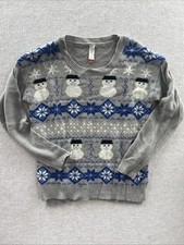 No Boundaries Snowman Christmas Sweater Large