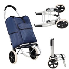 Shopping Trolley with Wheels Trolley Dolly Foldable Shopping Cart Removable Bag