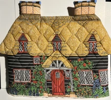 Quilted Tea Cozy Cottage Shape By Frances Worters,Made In England, Cotton 13x11”