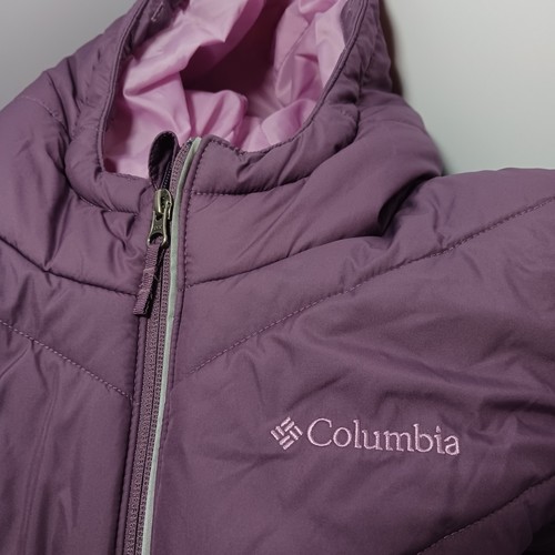 Columbia Girls Katelyn Crest Jacket Sz XL Purple Full Zip Hood Omni Shield - Picture 5 of 8