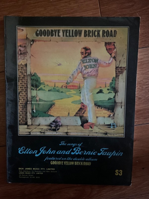 elton john goodbye yellow brick road music book vintage rare 