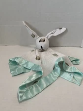 Aden & Anais Muslin Bunny Rabbit Lovey Green Brown Owls Mint Green Satin Trim