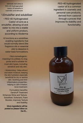 YOU Get 2!!!!! '' PEG-40''  Hydrogenated Castor Oil Cosmetic Grade Formulations.