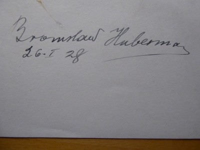 Original Autogramm um 1928 - BRONISLAW HUBERMAN Polnischer Violinist - Signatur