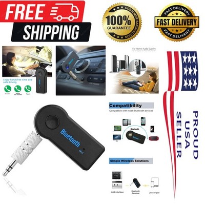 Compact Bluetooth AUX Adapter for Cars - 5-Hour Battery Life & Easy Calls