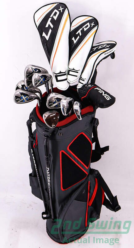 Mens Complete Set Cobra Callaway Cleveland Odyssey Golf Clubs Datrek Bag RH