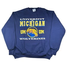Vintage University of Michigan Wolverines Sweatshirt Size XL Made In USA NWOT