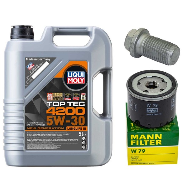 MotoröL Filter Set Liqui Moly 5W-30 5 Liter + Schraube FüR Opel Movano Combi-image