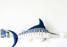 Fiona Walker Handmade Wool Felted Marlin Fish Wall Hanging Under The Sea