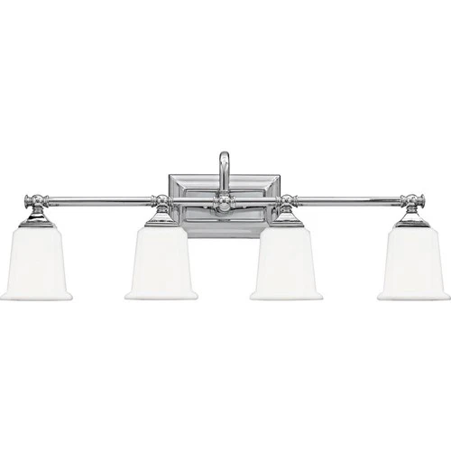 Nicholas 4 Light Transitional Bath Vanity - 10 Inches high-Polished Chrome - Picture 1 of 2