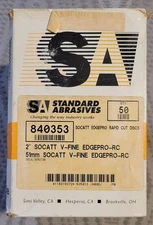 50 ct Standard Abrasives 2" Very Fine Grit Edgepro RC Discs SocAtt Quick Change