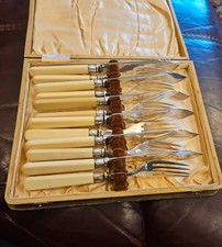 EPNS Vintage Fish Cutlery Set 12 Pieces, Boxed Knives Forks
