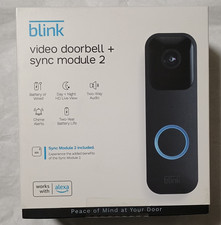 Blink Video Doorbell Sync Module 2 Black Wi-Fi HD Two-Way Audio Alexa