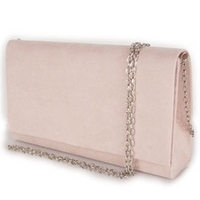 Pochette Donna Cerimonia Elegante a busta nude Borsa a Mano Clutch scamosciata