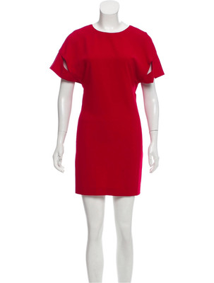 IRO Mini Dress Womens 38, US 6 Hilda Red Open Back Short Sleeve Elegant Draping