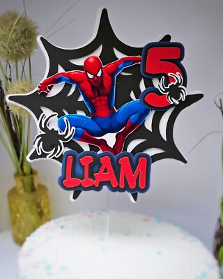 Personalisierte CakeTopper mit Acrylstäbchen Spiderman Birthday TortenFiguren