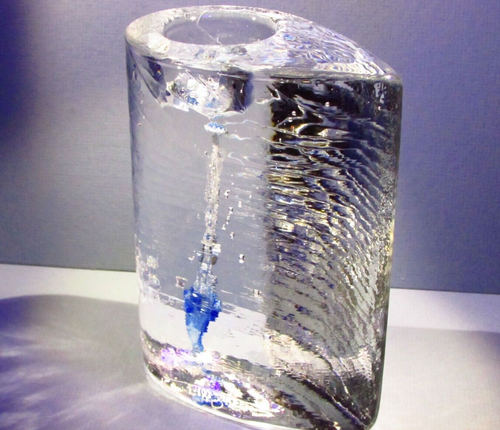 XL 5 lb KOSTA BODA SIGNED Kjell Engman Art Glass Candlestick Candle Holder Heavy - Picture 3 of 15