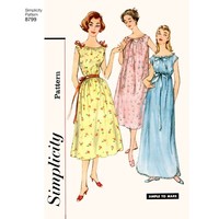 Simplicity 8799 1950'S Misses Vintage Nachthemden NäHen Muster GrößEn XS-XL