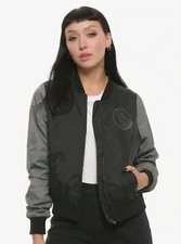 THE NIGHTMARE BEFORE CHRISTMAS BLACK  GREY GIRLS BOMBER JACKET