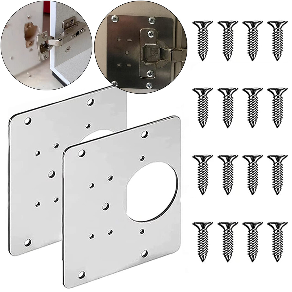 14x Hinge Repair Plate Kitchen Cupboard Door Brackets with