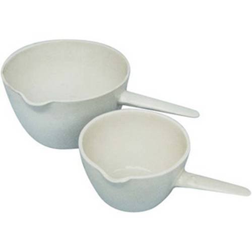 evaporating dish 250ml w/ spout handle porcelain ea