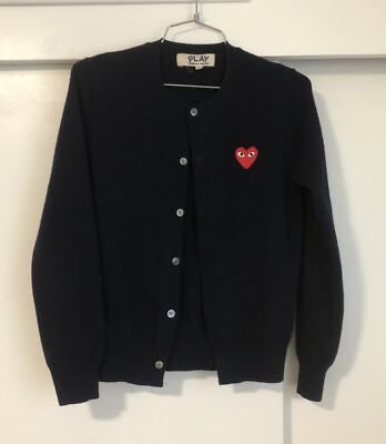 PLAY COMME des GARÇONS カーディガン S COMME DES GARCONS PLAY CARDIGAN SWEATER JAPAN SIZE S NAVY