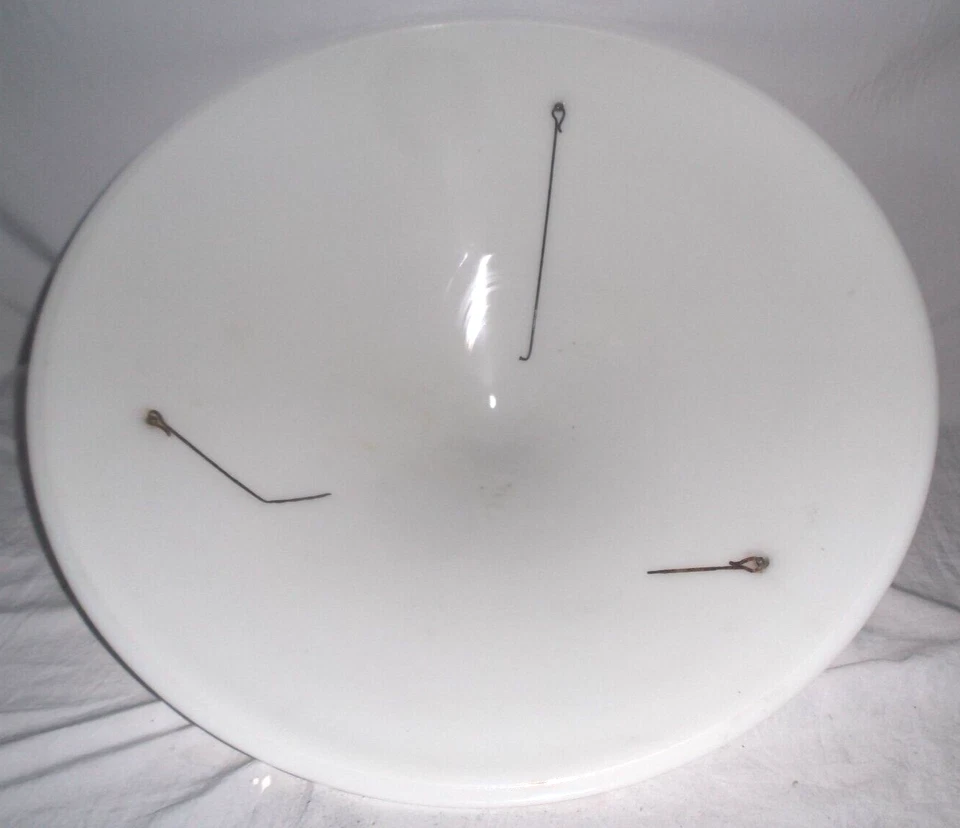 Vintage Antique Embossed Milk Glass Conical Ceiling Lamp Shade  23" x 23" Huge - Image 2 of 4