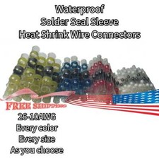 HEAT SHRINK SOLDER SEAL BUTT WIRE CONNECTOR SPLICE TERMINAL WATERPROOF