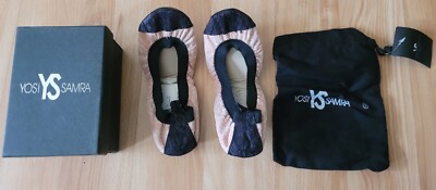 Yosi Samra Leather Ballet Flats Size 5 Color Sand/Black