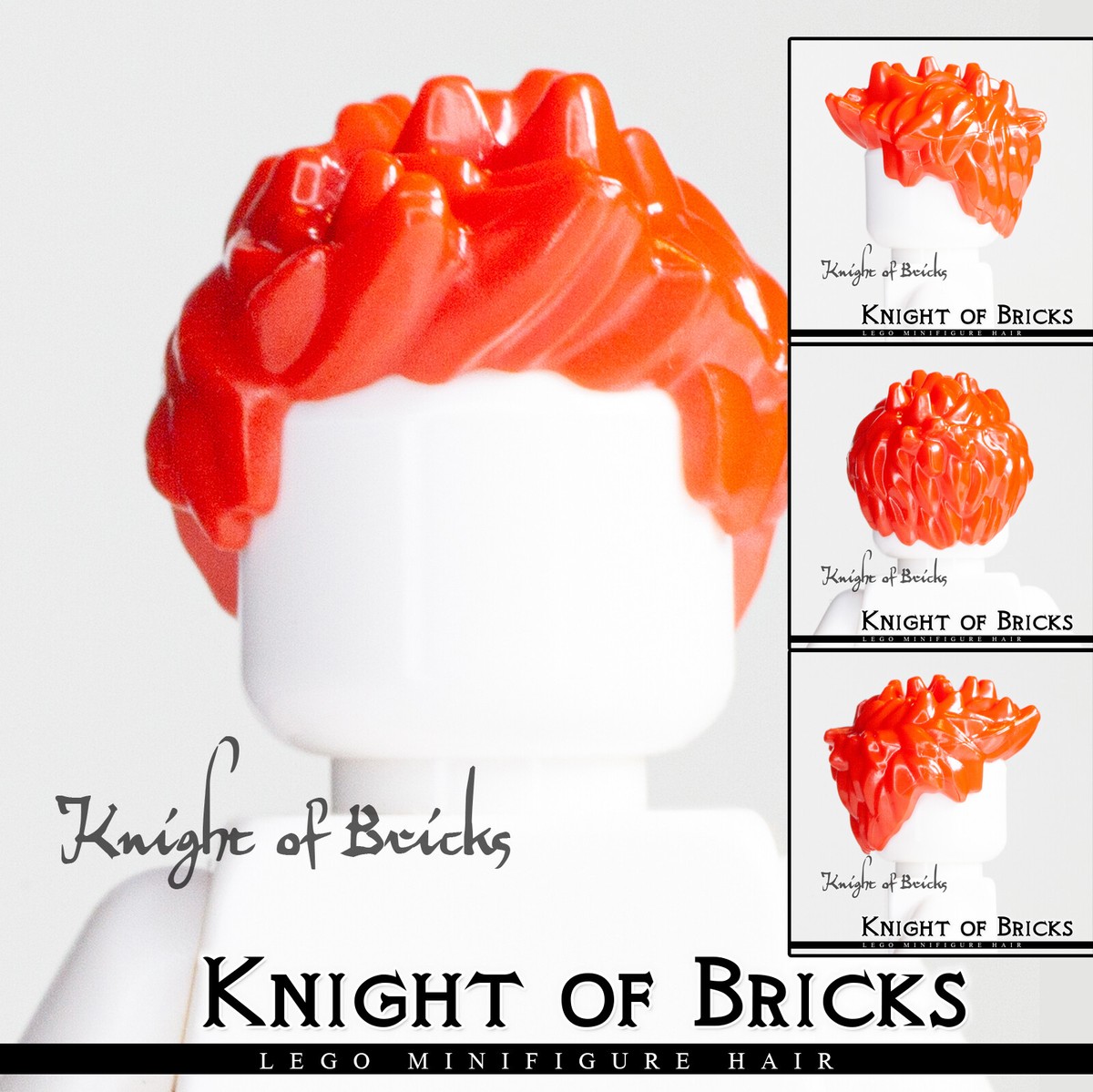 LEGO Minifigure Hair RED 98385 Male Boy Short Spiked Spiked Spiky