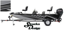 Boat Wrap Gray Modern Abstract Curves Fishing Fish Bass Decal Kit Graphic Vinyl