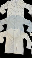RALPH LAUREN BABY BOYS BABYGROW COVERALL RL CUBE PRINT, WHITE BABYBLUE 6-9 MONT
