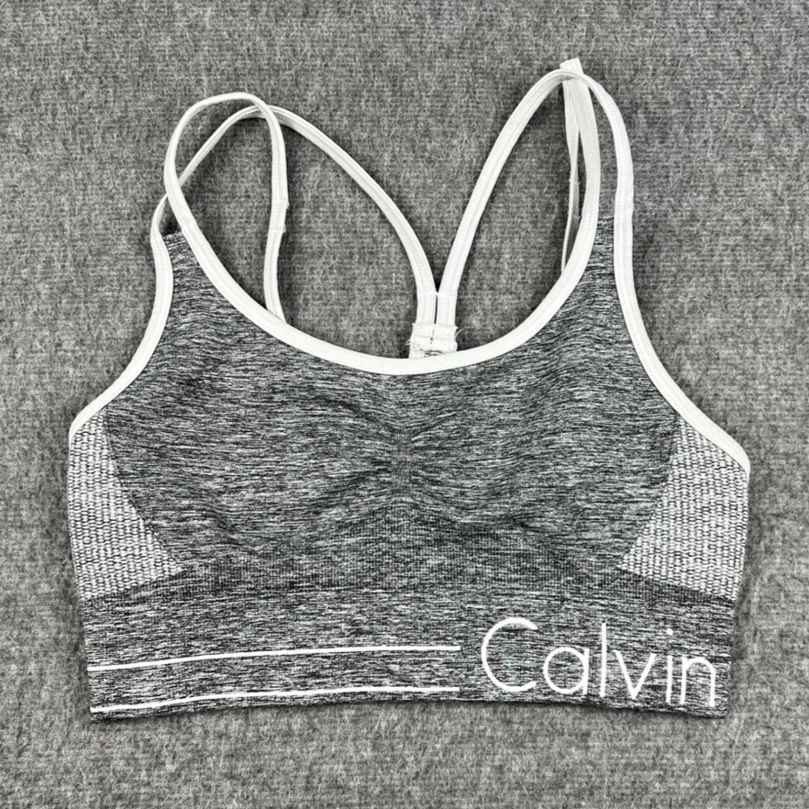 Calvin Klein Performance Women's Gray Seamless Strappy Back Sports Bra Size S