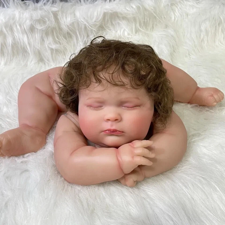 Finished Painted Reborn Kit Baby Boy Chubby Happy Sleeping Baby