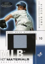 Hideo Nomo baseball card relic jersey patch 2004 Fleer Hot Prospects #HMHN