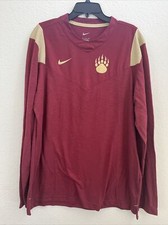 Nike Team Long sleeve Warm Up Shirt Men’s Size XL Maroon Bear Paw Logo 
