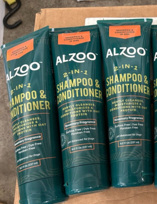 New 3-pack LOT Alzoo 2-in-1 Dog 1 step Shampoo and Conditioner Moisturizer 8 oz